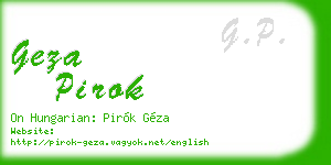geza pirok business card