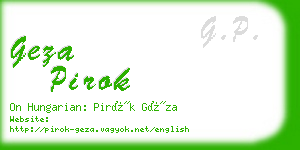 geza pirok business card